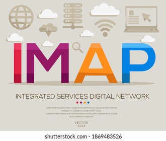 IMAP mean (Internet Message Access Protocol) Computer and Internet acronyms ,letters and icons ,Vector illustration.
