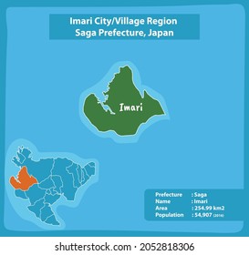 Imari City Village Region Saga Prefecture Map, Japan