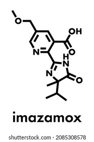Imazamox herbicide molecule. Skeletal formula.