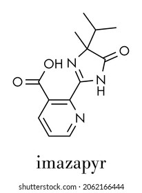 Imazapyr herbicide molecule. Skeletal formula.