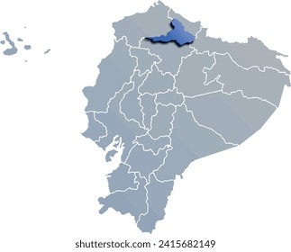 IMBABURA DEPARTMENT MAP PROVINCE OF ECUADOR 3D ISOMETRIC MAP