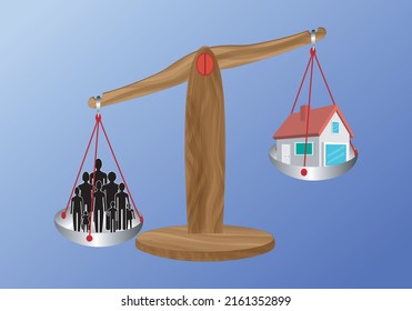 
Desequilibrio entre la demanda excesiva de vivienda y su escasez. Equilibrio desequilibrado entre la demanda y la oferta de vivienda. Muchos compradores y poca oferta de viviendas