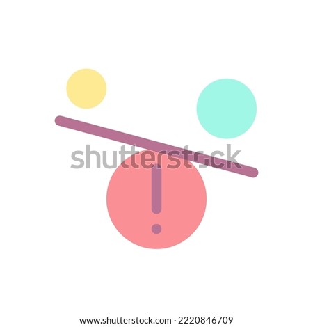 Imbalance flat color ui icon. Contrasting objects. Discrimination and inequality. Comparison. Simple filled element for mobile app. Colorful solid pictogram. Vector isolated RGB illustration