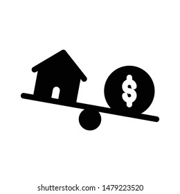 imbalance glyph flat vector icon
