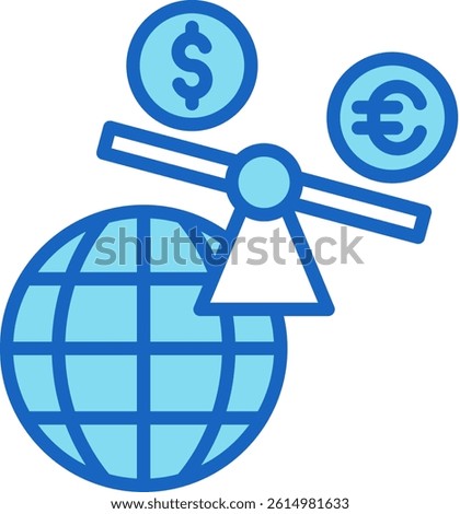 Imbalance Icon Blue Vector Illustration