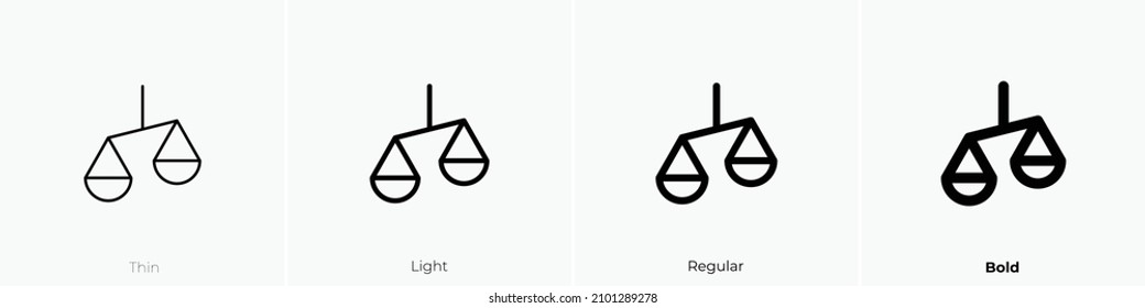 icono de desequilibrio. Diseño delgado, ligero y audaz aislado en un fondo blanco