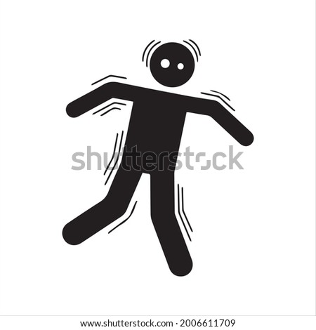 Imbalance man icon. Vector and glyph