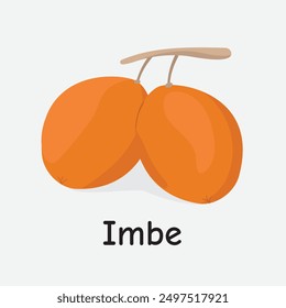 Imbe Vector Illustration: Small Orange African Fruit