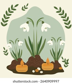  Imbolc Awakening of Spring Vector Illustration