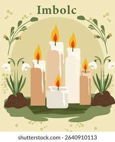 Imbolc Early Spring Celtic Festival Vector illustration