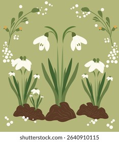 Imbolc Early Spring Celtic Festival Vector illustration