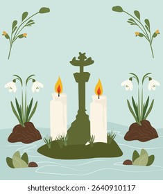Imbolc Early Spring Celtic Festival Vector illustration