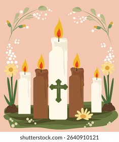 Imbolc Early Spring Celtic Festival Vector illustration