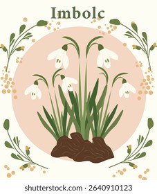 Imbolc Early Spring Celtic Festival Vector illustration