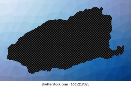 Imbros geometric map. Stencil shape of Imbros in low poly style. Neat island vector illustration.
