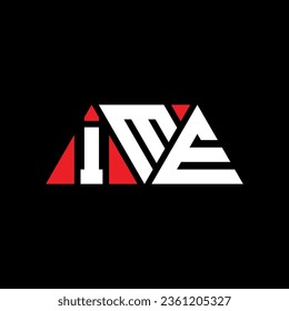 Diseño del logotipo de la letra triangular IME con forma triangular. Monograma de diseño del logotipo del triángulo IME. Plantilla de logotipo vectorial de triángulo IME con color rojo. Logo triangular IME Diseño sencillo, elegante y lujoso.