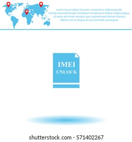 Imei unlock  icon. Vector design. 