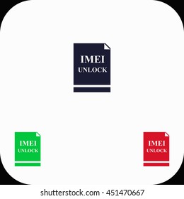 Imei unlock Illustration set. Blue, green, red icon.