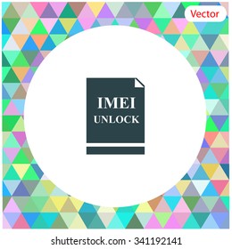 Imei unlock vector icon.