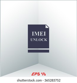 Imei unlock vector icon.