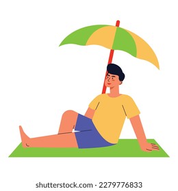 IMen Sunbathing On The Beach llustration