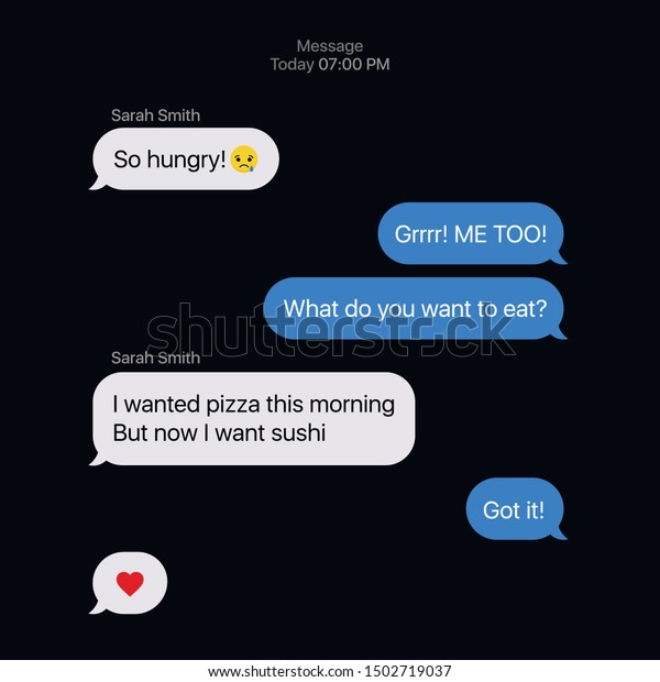 Download Imessage Interface Texting Mockup Telegram Messenger Stock Vector Royalty Free 1502719037