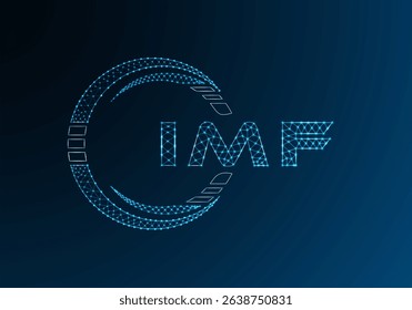 IMF low poly letter logo vector design. IMF lower poly logo design. Low poly logo.