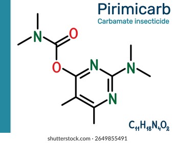 Molécula de imidaclopride. Inseticida neonicotinóide usado na agricultura e no controle de pragas. Ilustração vetorial