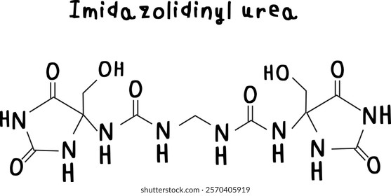 Imidazolidinyl urea,chemical structure of Imidazolidinyl urea illustration on transparency background