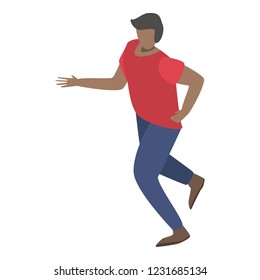 Imigrant man running icon. Isometric of imigrant man running vector icon for web design isolated on white background
