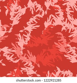 Imitation of camouflage - seamless pattern in different shades of red and pink colors. Seamless repeat UFO camo glamour pattern, usable as bright print or ornament, backdrop, background etc.