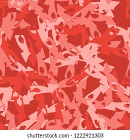 Imitation of camouflage - seamless pattern in different shades of red and pink colors. Seamless repeat UFO camo glamour pattern, usable as bright print or ornament, backdrop, background etc.