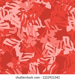 Imitation of camouflage - seamless pattern in different shades of red and pink colors. Seamless repeat UFO camo glamour pattern, usable as bright print or ornament, backdrop, background etc.