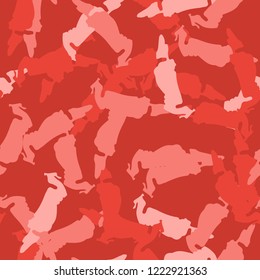 Imitation of camouflage - seamless pattern in different shades of red and pink colors. Seamless repeat UFO camo glamour pattern, usable as bright print or ornament, backdrop, background etc.