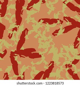 Imitation of camouflage - seamless pattern in different shades of red, green and pink colors. Seamless repeat UFO camo glamour pattern, usable as bright print or ornament, backdrop, background etc.