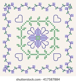 imitation of cross stitch embroidery serviette