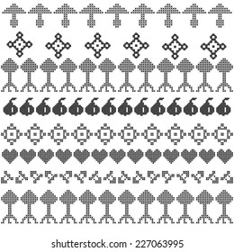 Imitation of cross-stitch, seamless geometric warm sweather pattern pattern