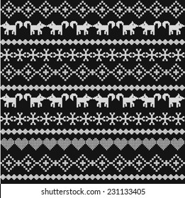 Imitation of cross-stitch, seamless geometric warm sweather pattern pattern