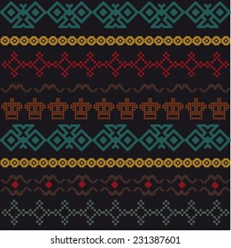 Imitation of cross-stitch, seamless geometric warm sweather pattern pattern