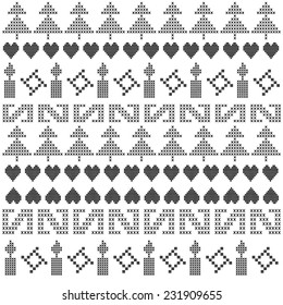 Imitation of cross-stitch, seamless geometric warm sweather pattern pattern