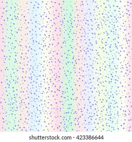 Imitation drops on iridescent rainbow background