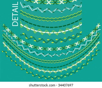 imitation of an embroidery in curve