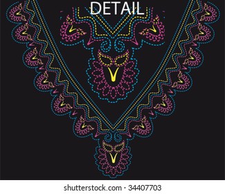 imitation of an embroidery with a lot of detail in tip