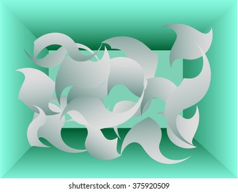 imitation fluttering sheets of paper