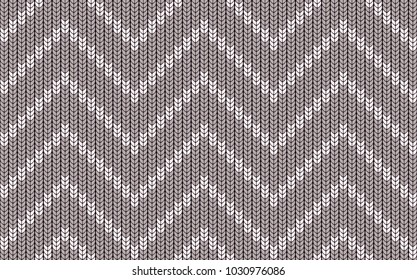 Imitation knitted sweater. Seamless pattern in the form of a zigzag. Background for decorative prints.