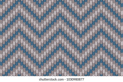 Imitation knitted sweater. Seamless pattern in the form of a zigzag. Background for decorative prints.