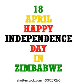 Imitation of markers. Happy Independence day in Zimbabwe
