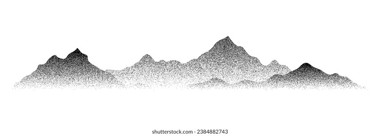 Imitation of a mountain landscape, noisy stippled grainy texture, banner