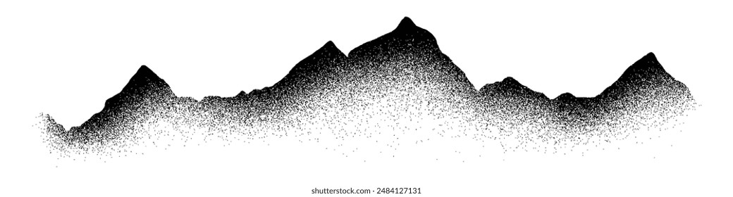 Imitation of a mountain landscape, noisy stippled grainy texture, banner