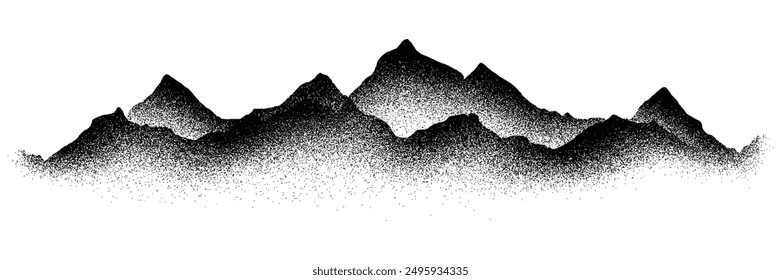 Imitation of a mountain landscape, noisy stippled grainy texture, banner